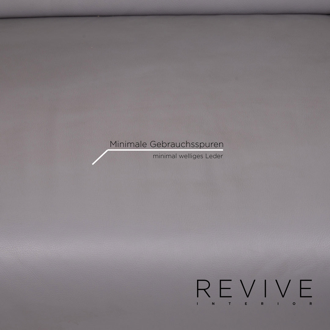 Rolf Benz 322 leather sofa gray two-seater couch #15418