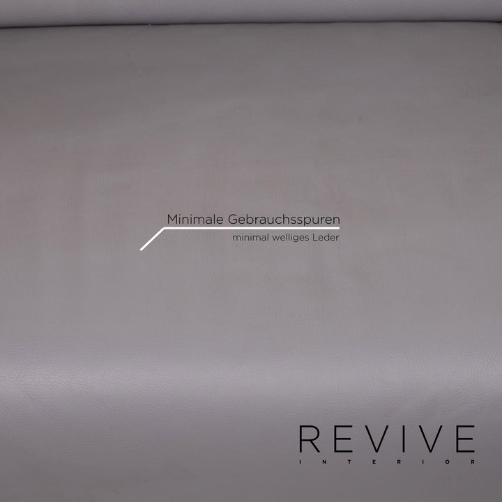 Rolf Benz 322 leather sofa gray two-seater couch #15418