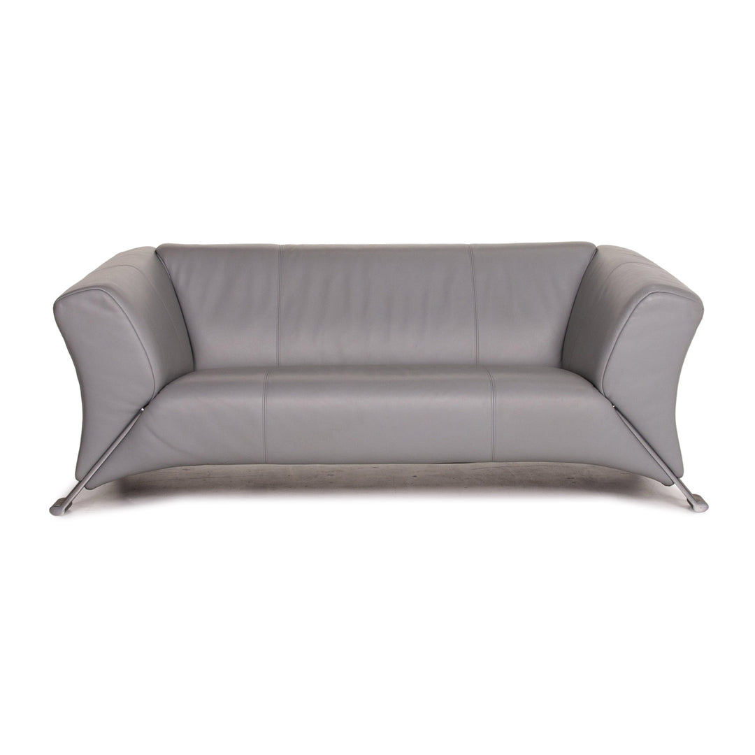 Rolf Benz 322 leather sofa gray two-seater couch #15418