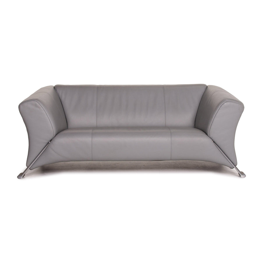 Rolf Benz 322 leather sofa gray two-seater couch #15418