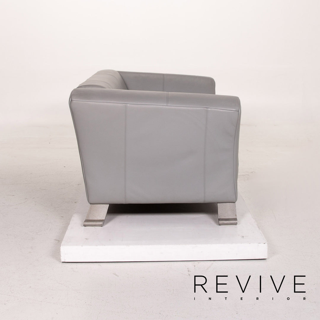 Rolf Benz 322 leather sofa gray two-seater couch #15418