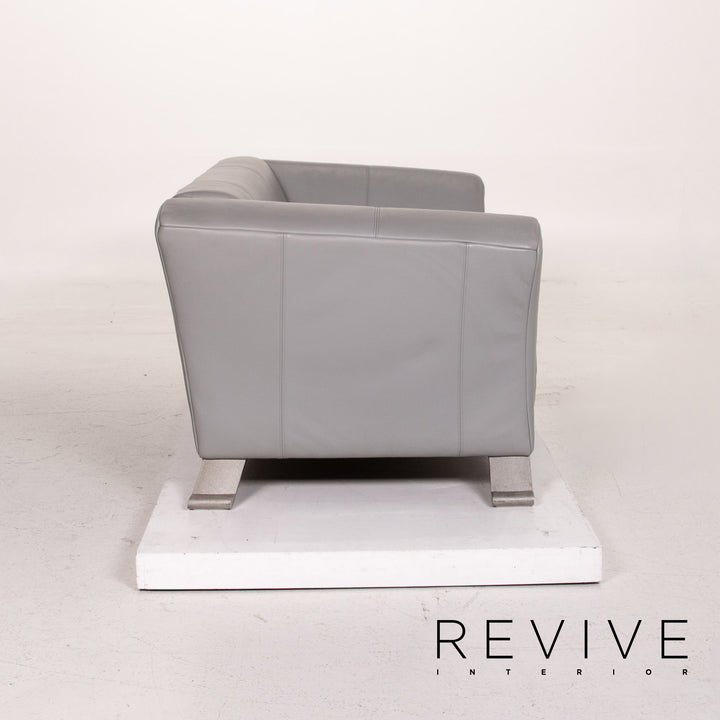 Rolf Benz 322 leather sofa gray two-seater couch #15418