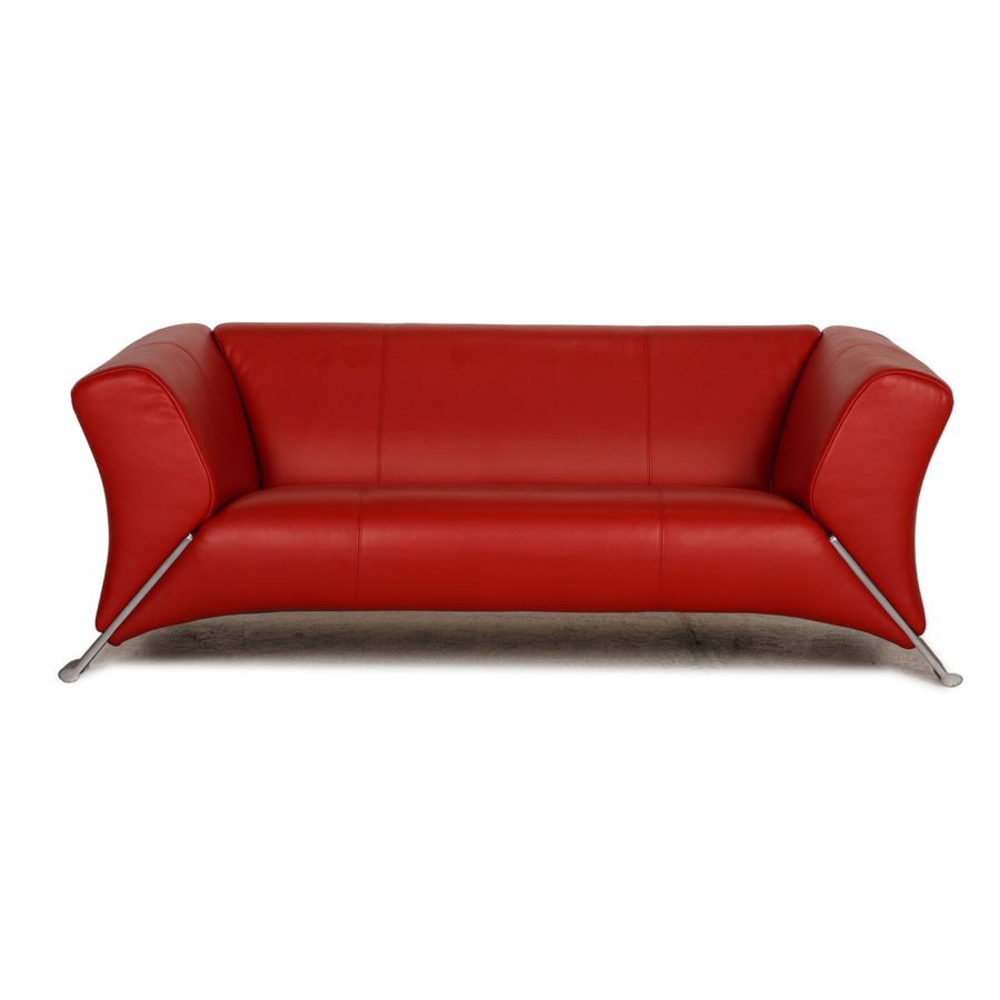 Rolf Benz 322 Leder Sofa Rot Zweisitzer Couch