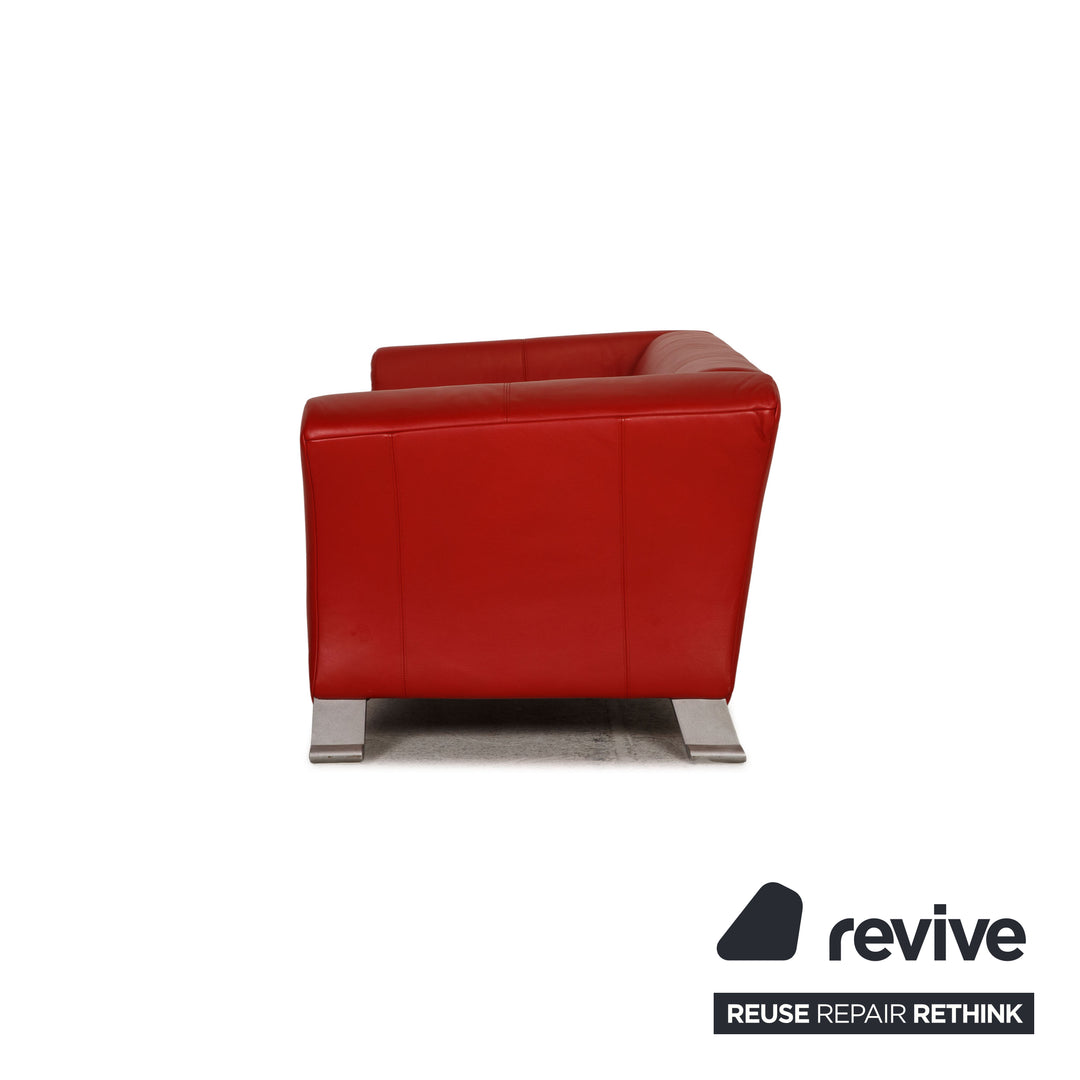 Rolf Benz 322 Leder Sofa Rot Zweisitzer Couch