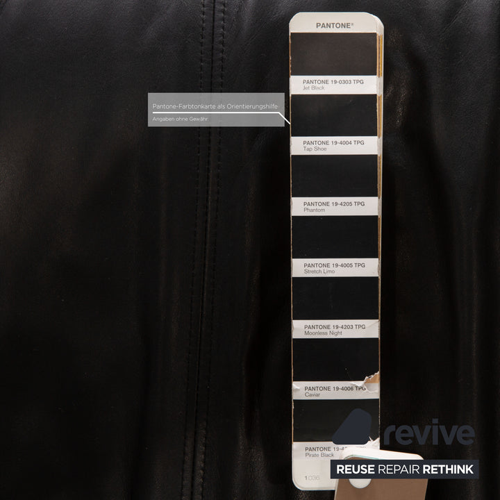 Rolf Benz 322 leather sofa black 2x three-seater couch