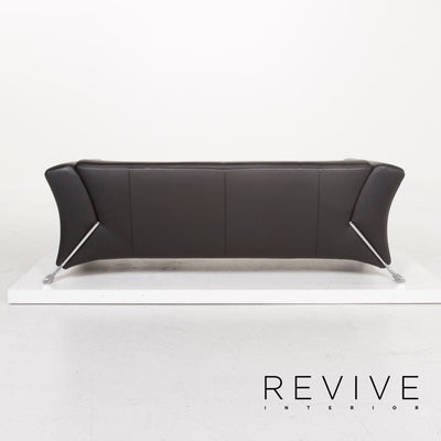 Rolf Benz 322 Leder Sofa Schwarz Dreisitzer #12999
