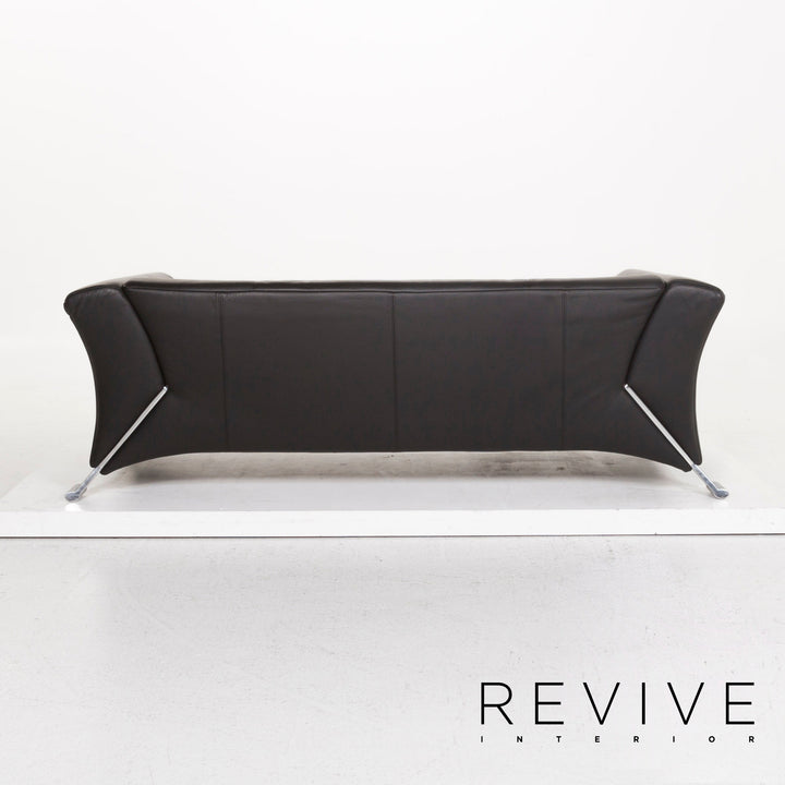 Rolf Benz 322 Leder Sofa Schwarz Dreisitzer Couch #12967