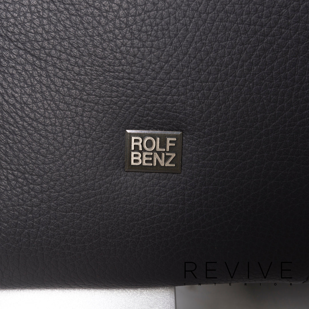 Rolf Benz 322 Leder Sofa Schwarz Dreisitzer Couch #12967