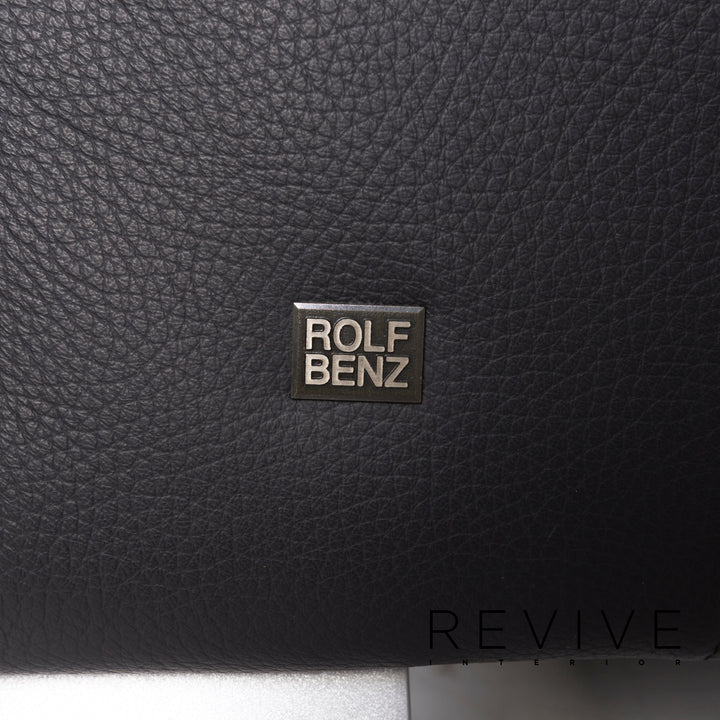 Rolf Benz 322 Leder Sofa Schwarz Dreisitzer Couch #12967