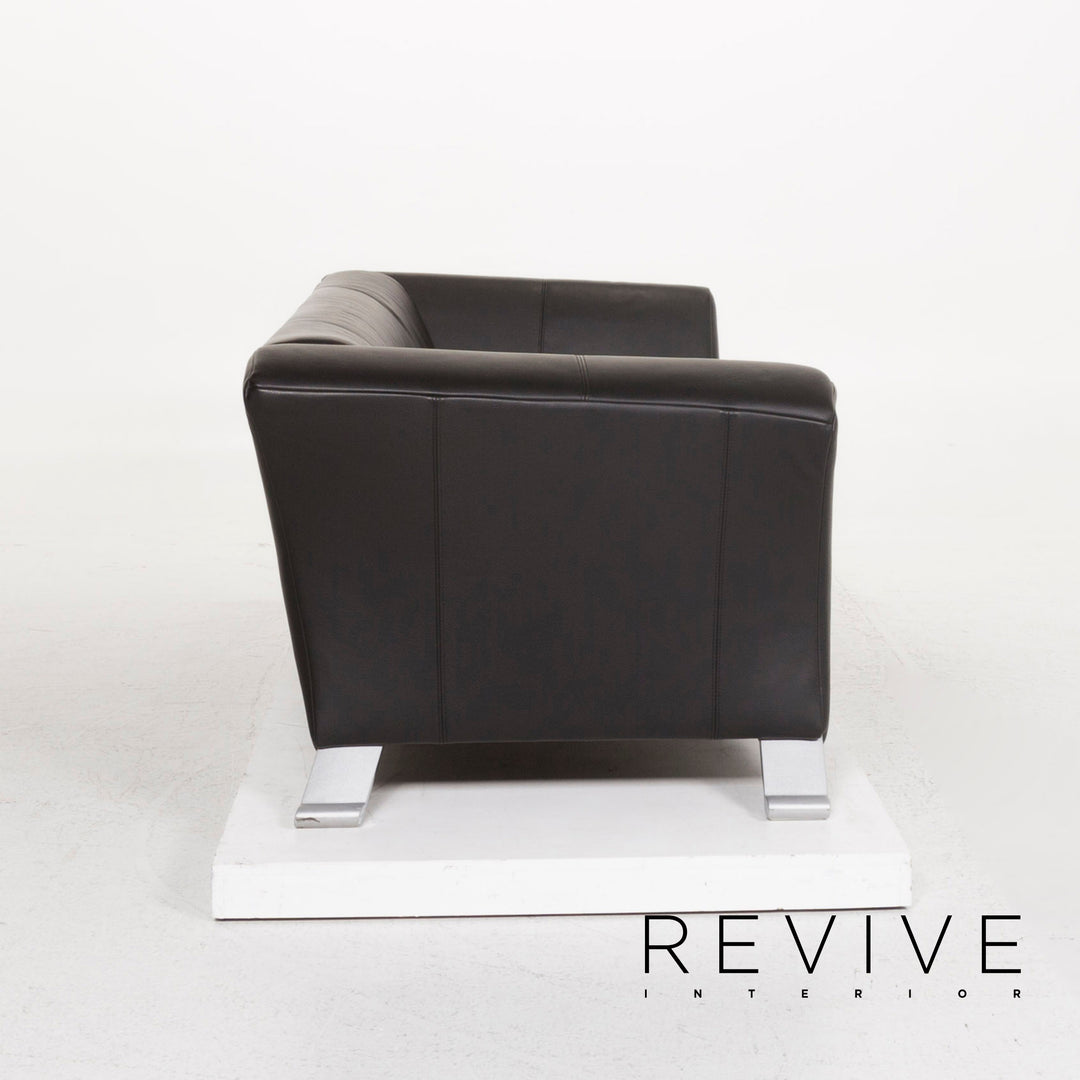 Rolf Benz 322 Leder Sofa Schwarz Dreisitzer Couch #12967