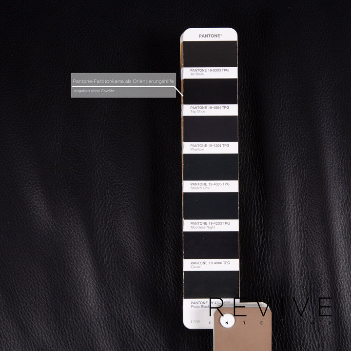 Rolf Benz 322 leather sofa black three-seater couch #14609