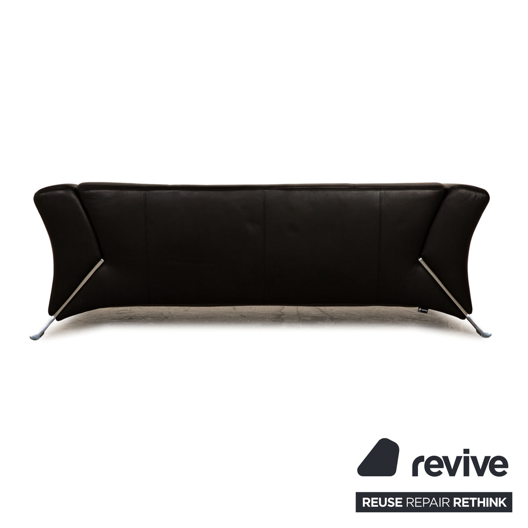 Rolf Benz 322 Leder Sofa Schwarz Dreisitzer Couch