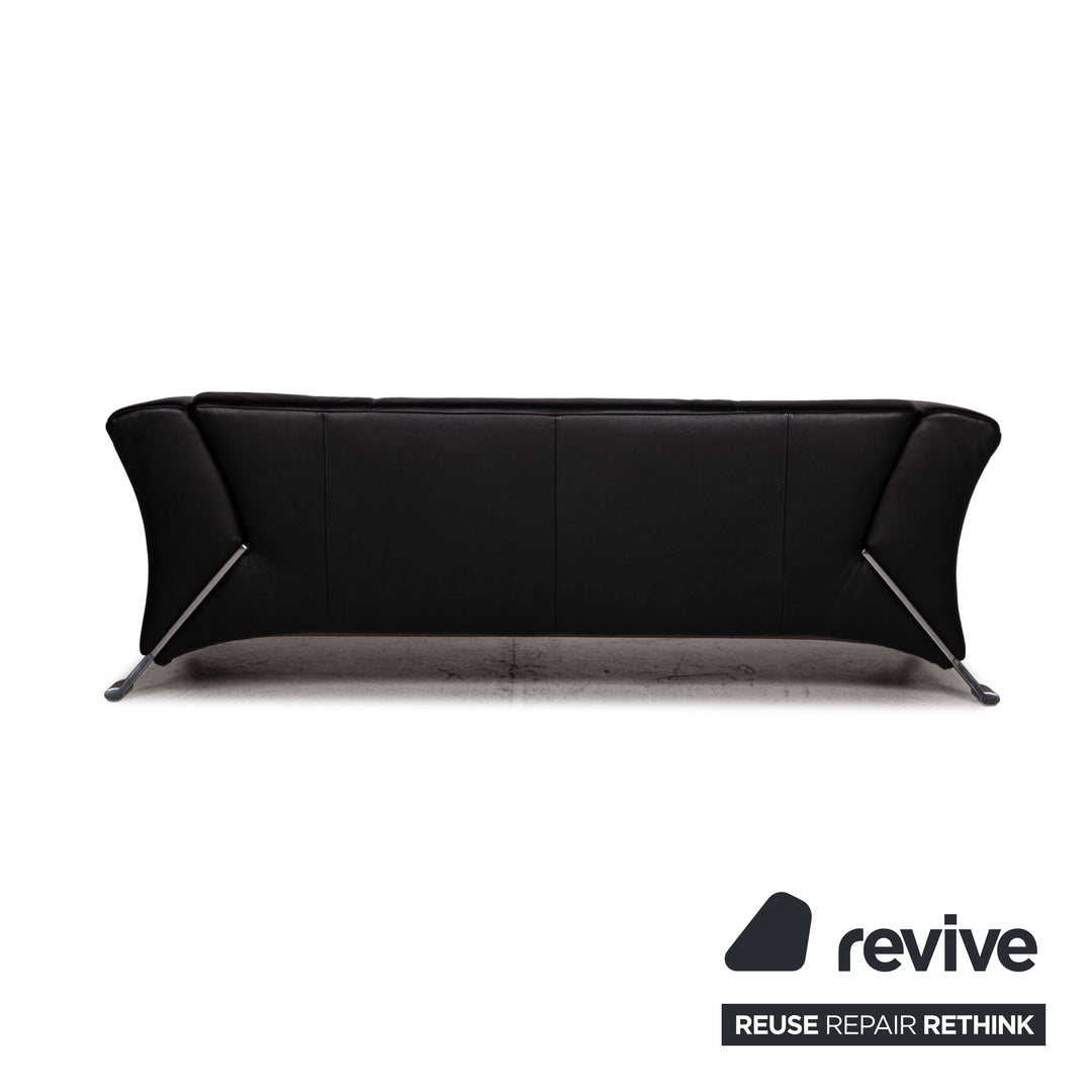 Rolf Benz 322 Leder Sofa Schwarz Dreisitzer Couch