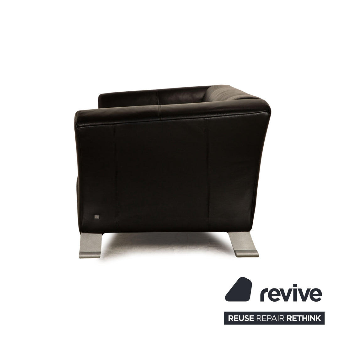 Rolf Benz 322 Leder Sofa Schwarz Dreisitzer Couch