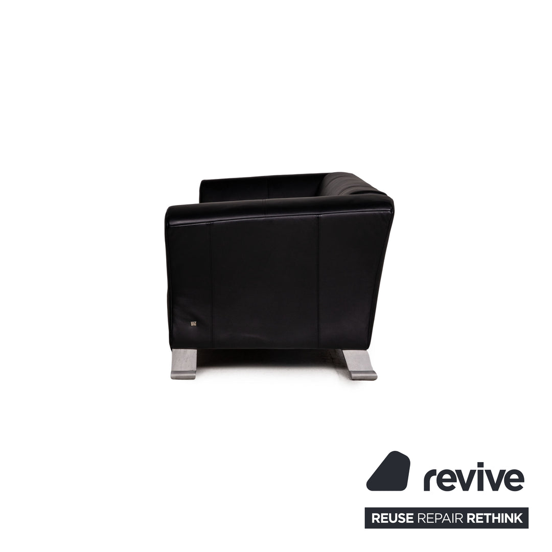 Rolf Benz 322 Leder Sofa Schwarz Dreisitzer Couch