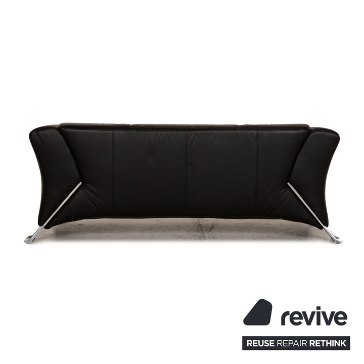 Rolf Benz 322 Leder Sofa Schwarz Zweisitzer Couch