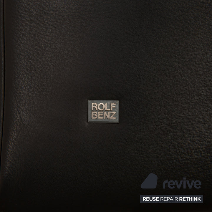 Rolf Benz 322 Leder Sofa Schwarz Dreisitzer Couch