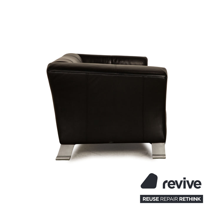 Rolf Benz 322 Leder Sofa Schwarz Dreisitzer Couch