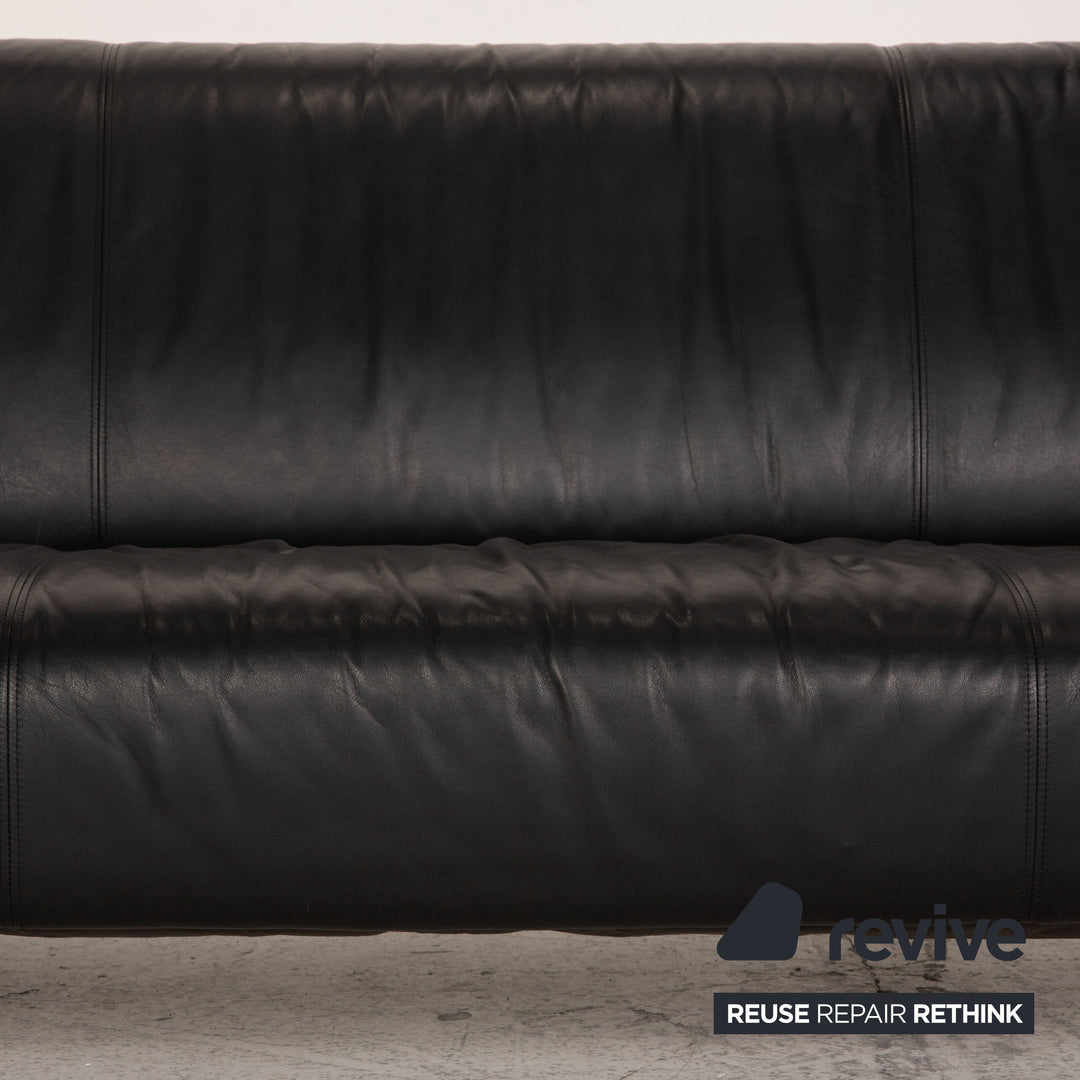 Rolf Benz 322 Leder Sofa Schwarz Zweisitzer Couch