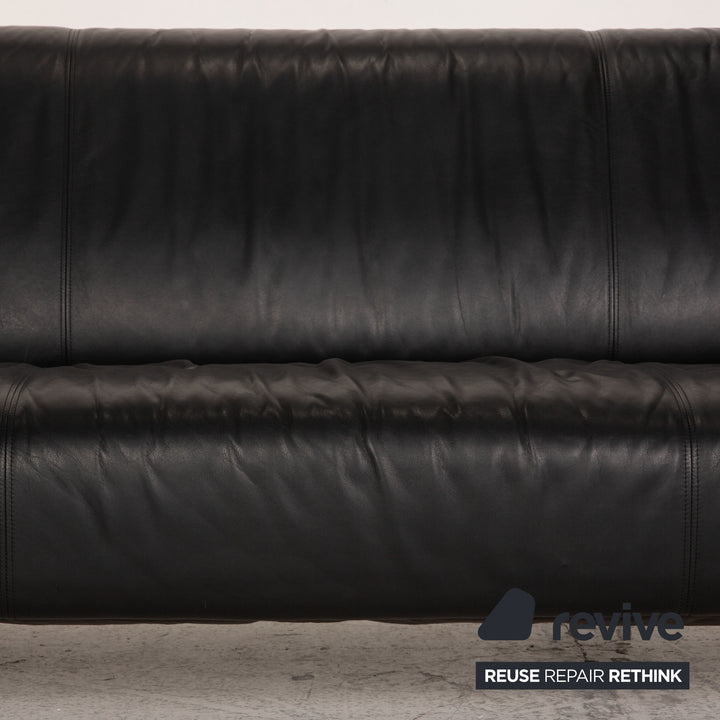 Rolf Benz 322 Leder Sofa Schwarz Zweisitzer Couch