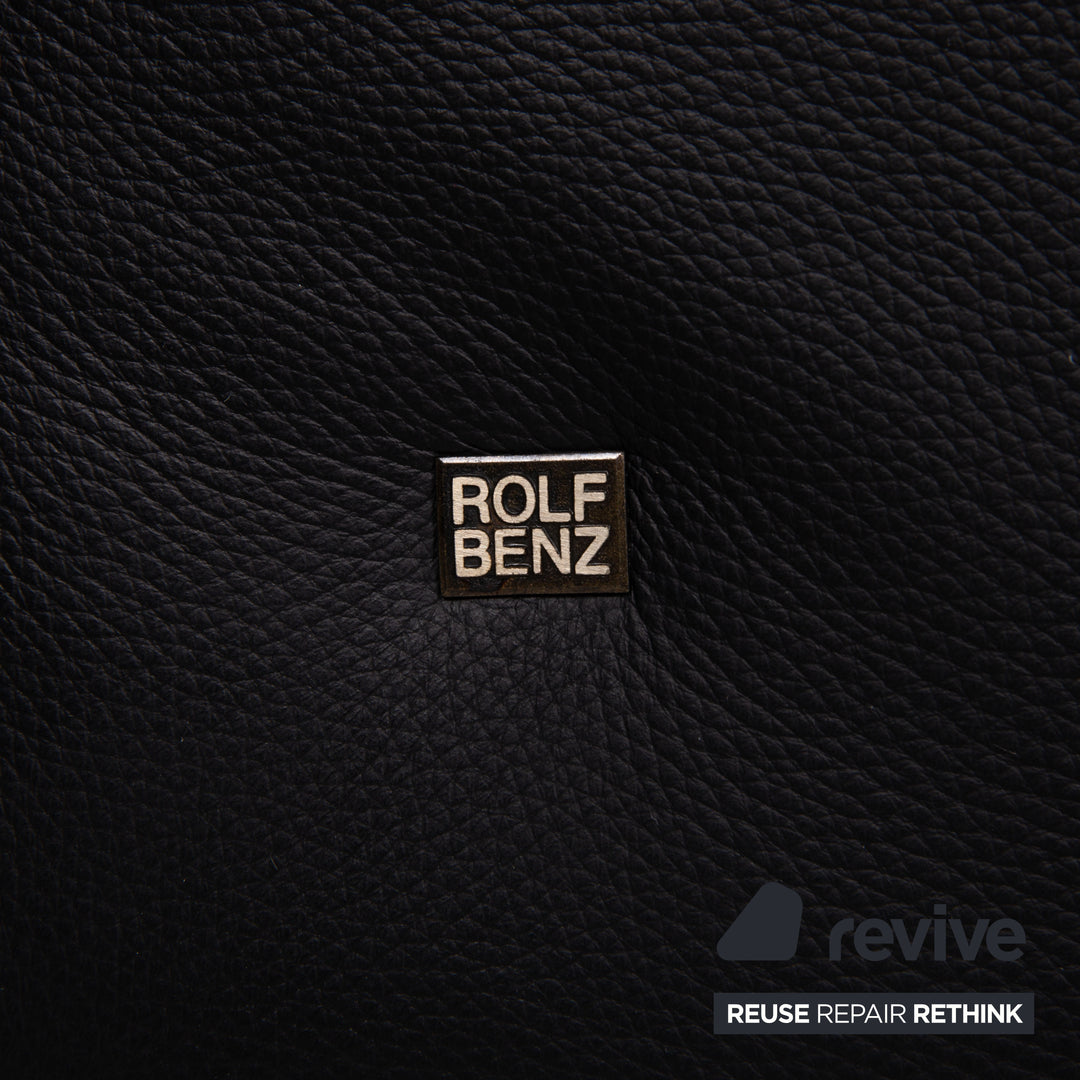 Rolf Benz 322 Leder Sofa Schwarz Dreisitzer Couch