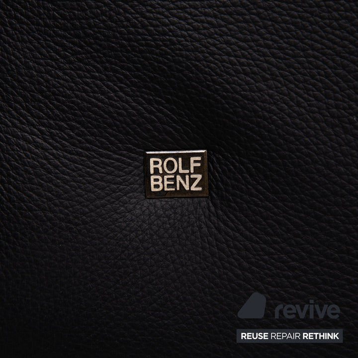 Rolf Benz 322 Leder Sofa Schwarz Dreisitzer Couch