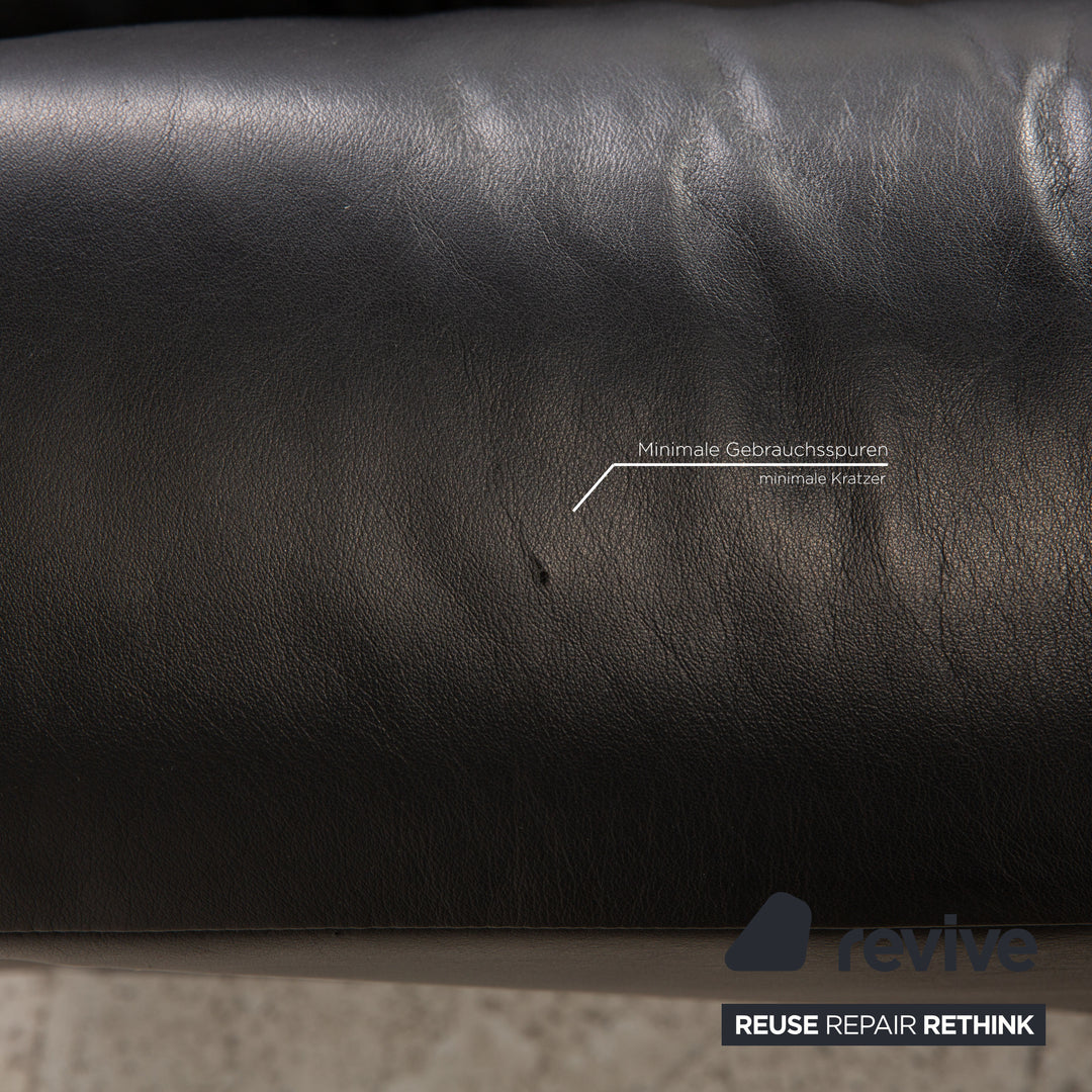 Rolf Benz 322 Leder Sofa Schwarz Zweisitzer Couch