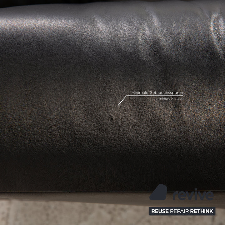 Rolf Benz 322 Leder Sofa Schwarz Zweisitzer Couch