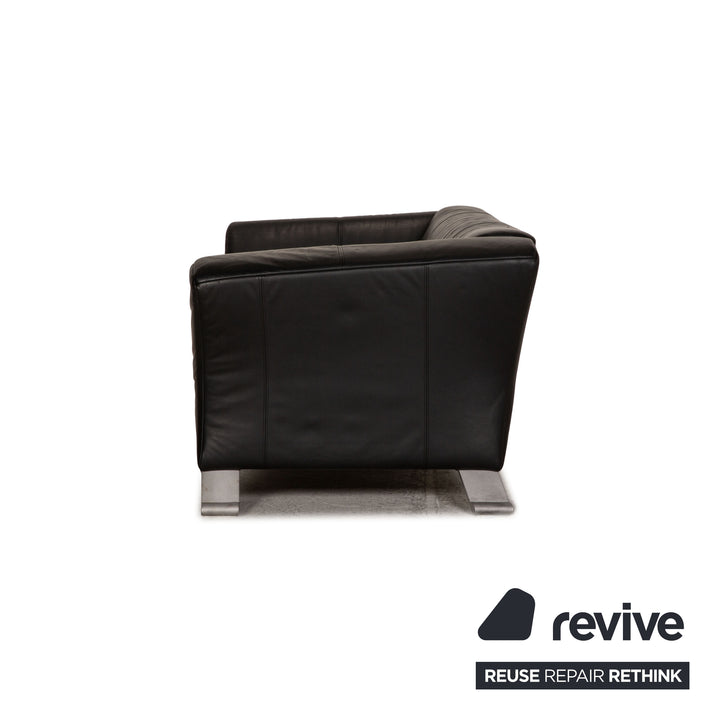Rolf Benz 322 Leder Sofa Schwarz Zweisitzer Couch