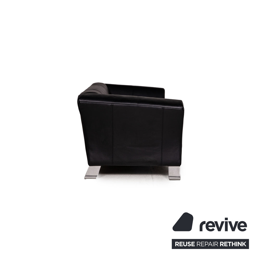 Rolf Benz 322 Leder Sofa Schwarz Dreisitzer Couch