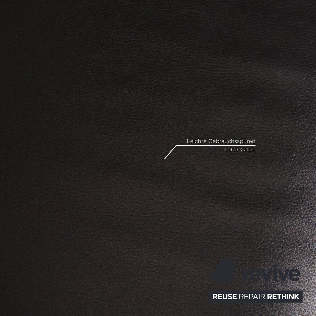 Rolf Benz 322 leather sofa black two-seater couch