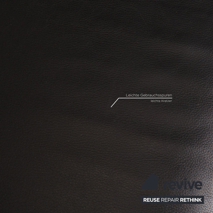 Rolf Benz 322 leather sofa black two-seater couch