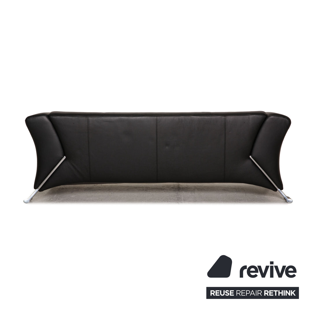 Rolf Benz 322 leather sofa black two-seater couch
