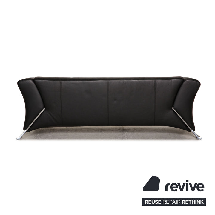 Rolf Benz 322 leather sofa black two-seater couch