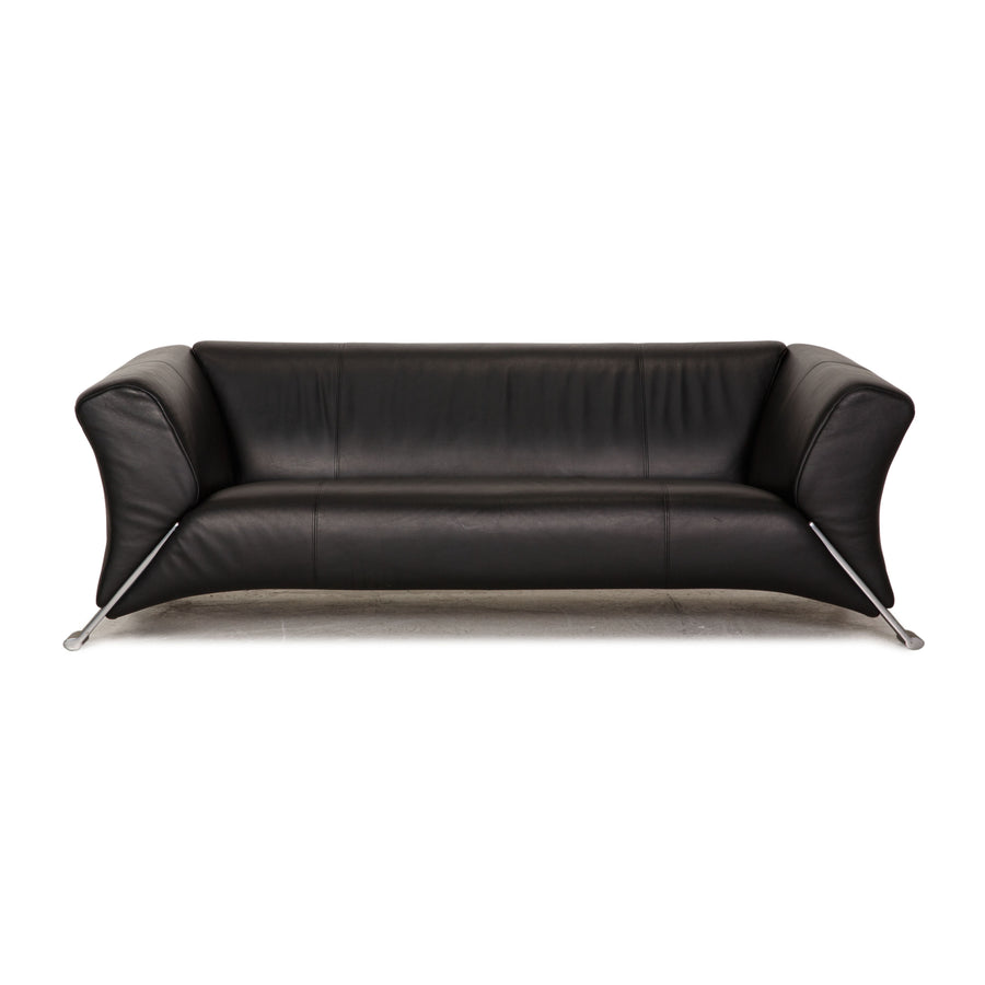 Rolf Benz 322 Leder Sofa Schwarz Zweisitzer Couch