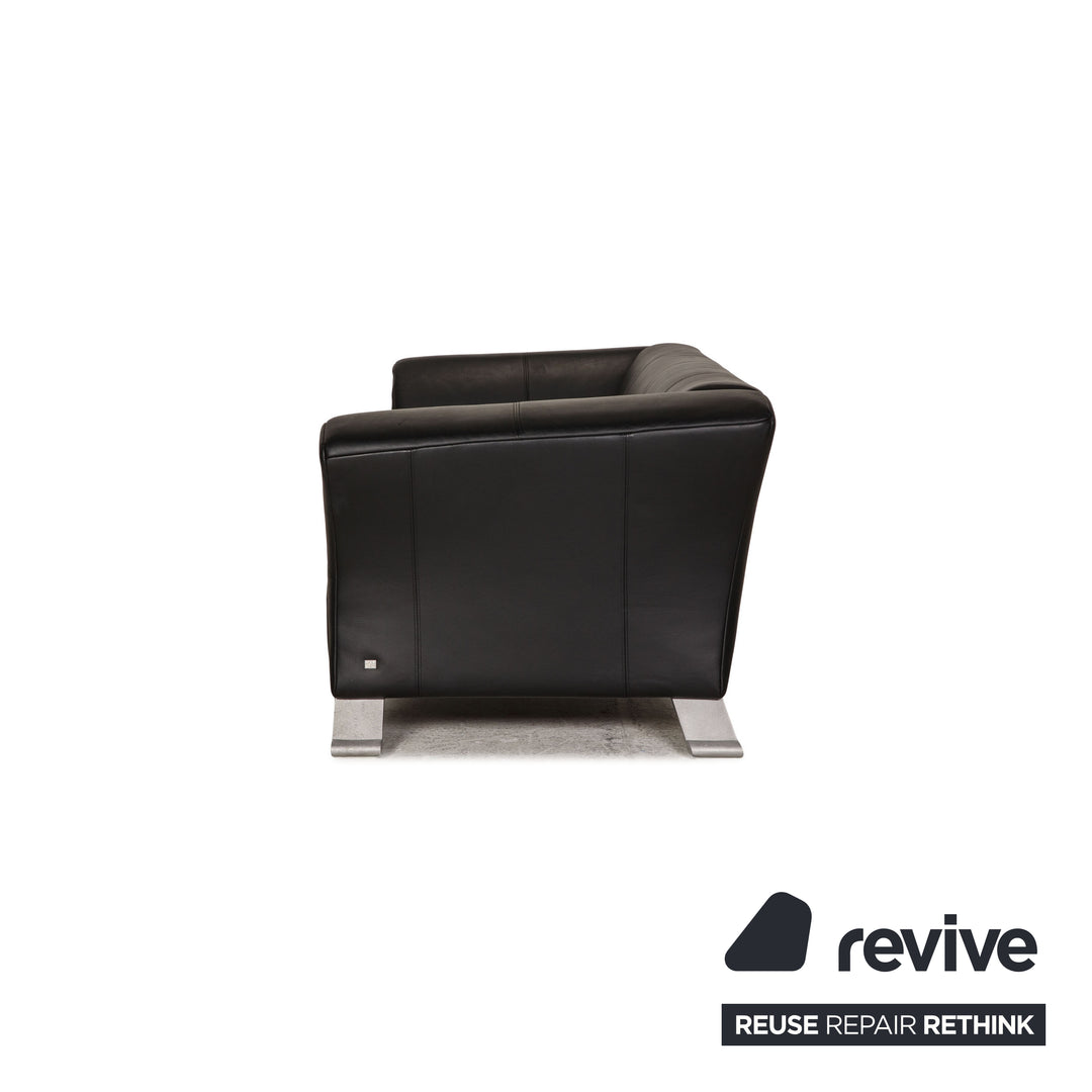 Rolf Benz 322 leather sofa black two-seater couch
