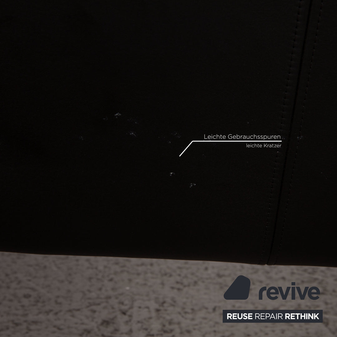 Rolf Benz 322 Leder Sofa Schwarz Zweisitzer Couch