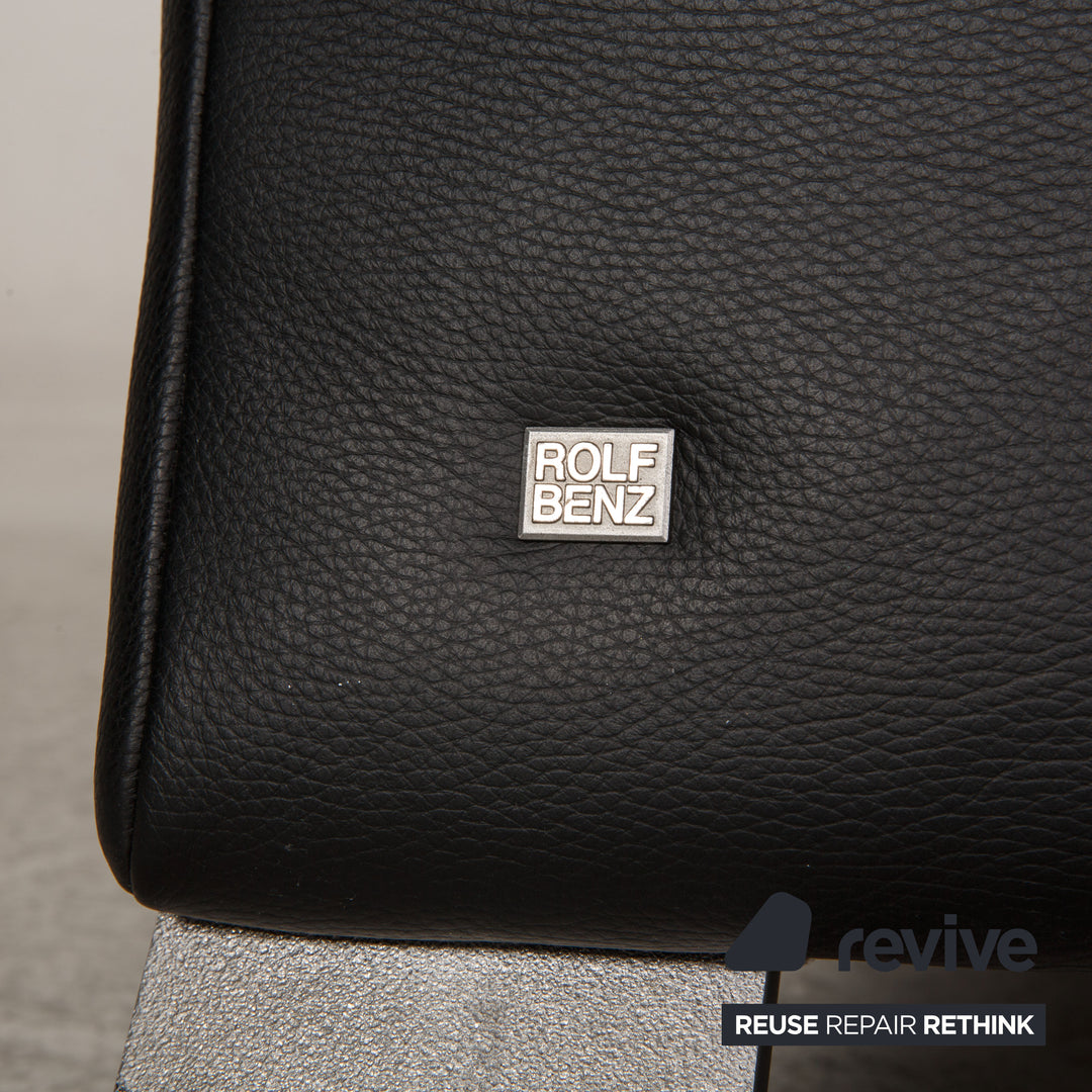 Rolf Benz 322 leather sofa black two-seater couch