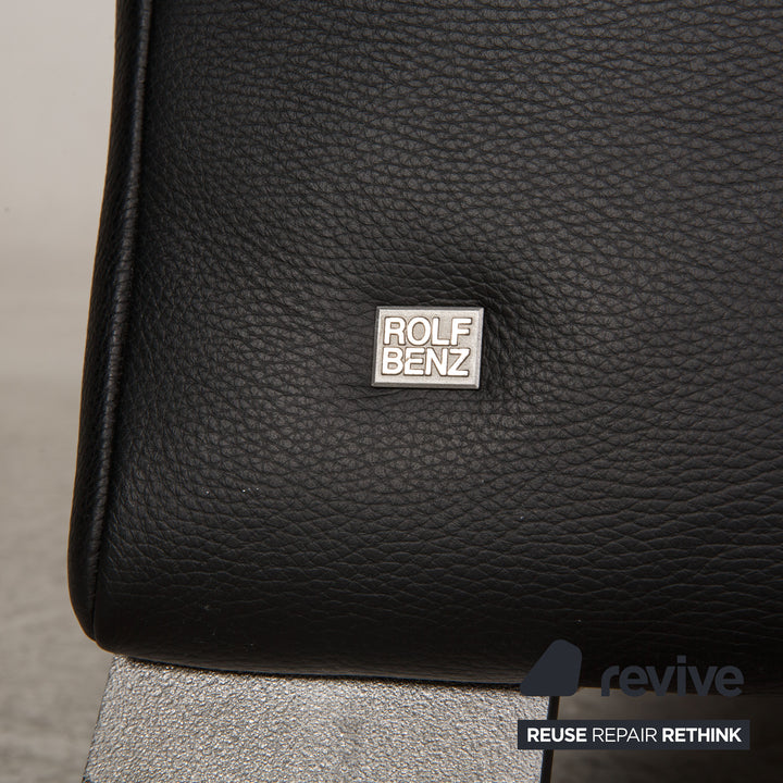 Rolf Benz 322 leather sofa black two-seater couch