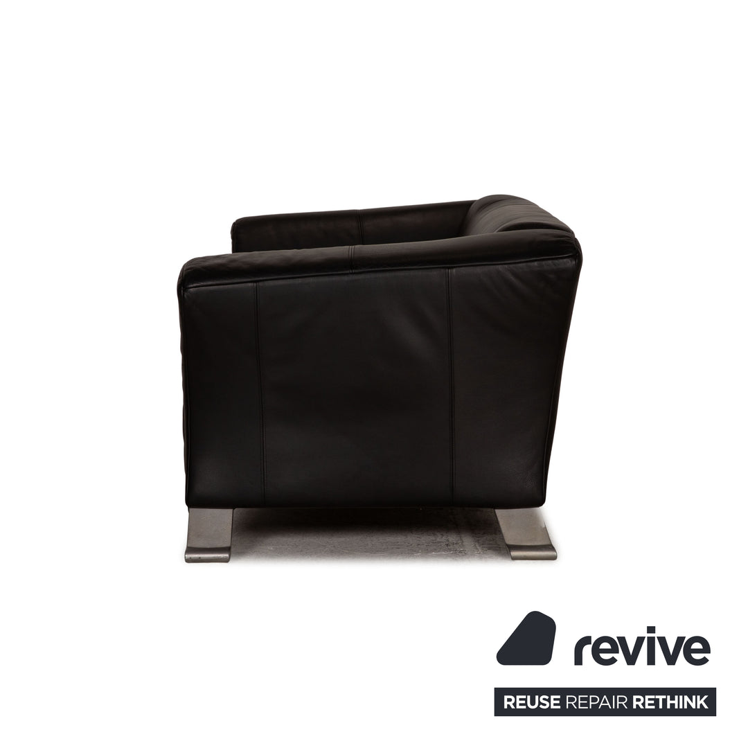 Rolf Benz 322 Leder Sofa Schwarz Zweisitzer Couch