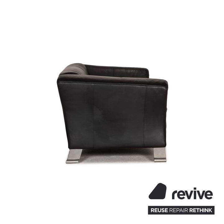 Rolf Benz 322 Leder Sofa Schwarz Zweisitzer Couch