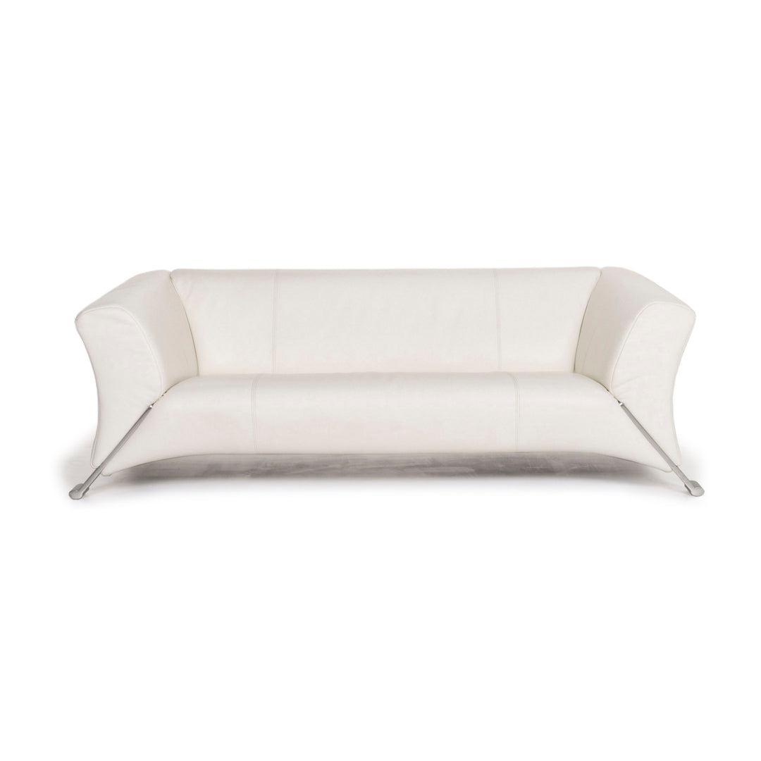 Rolf Benz 322 leather sofa white three-seater #13080