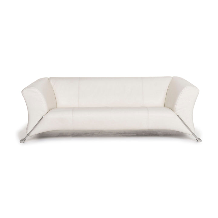 Rolf Benz 322 leather sofa white three-seater #13080