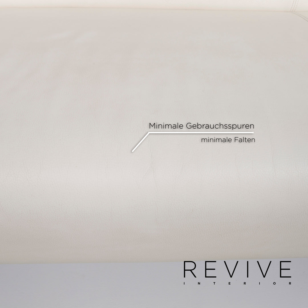 Rolf Benz 322 leather sofa white three-seater #13080