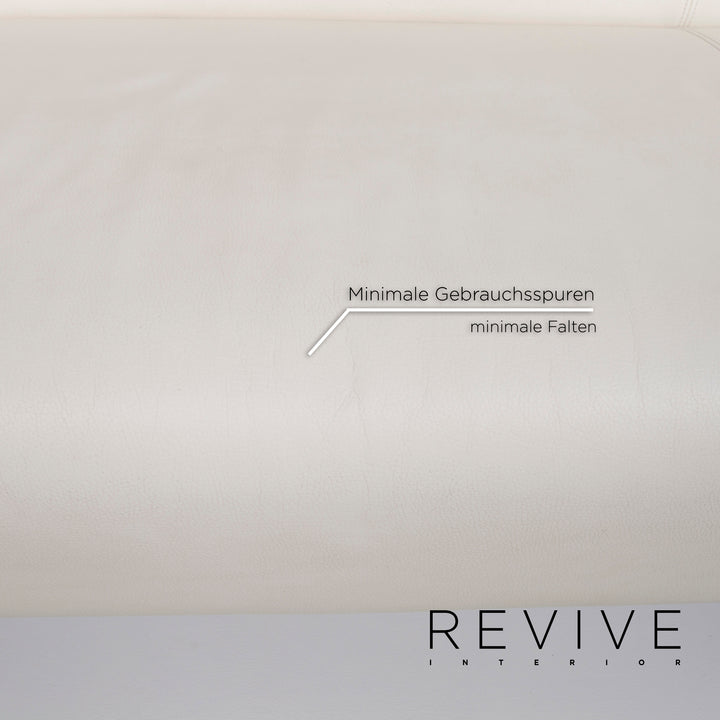 Rolf Benz 322 leather sofa white three-seater #13080