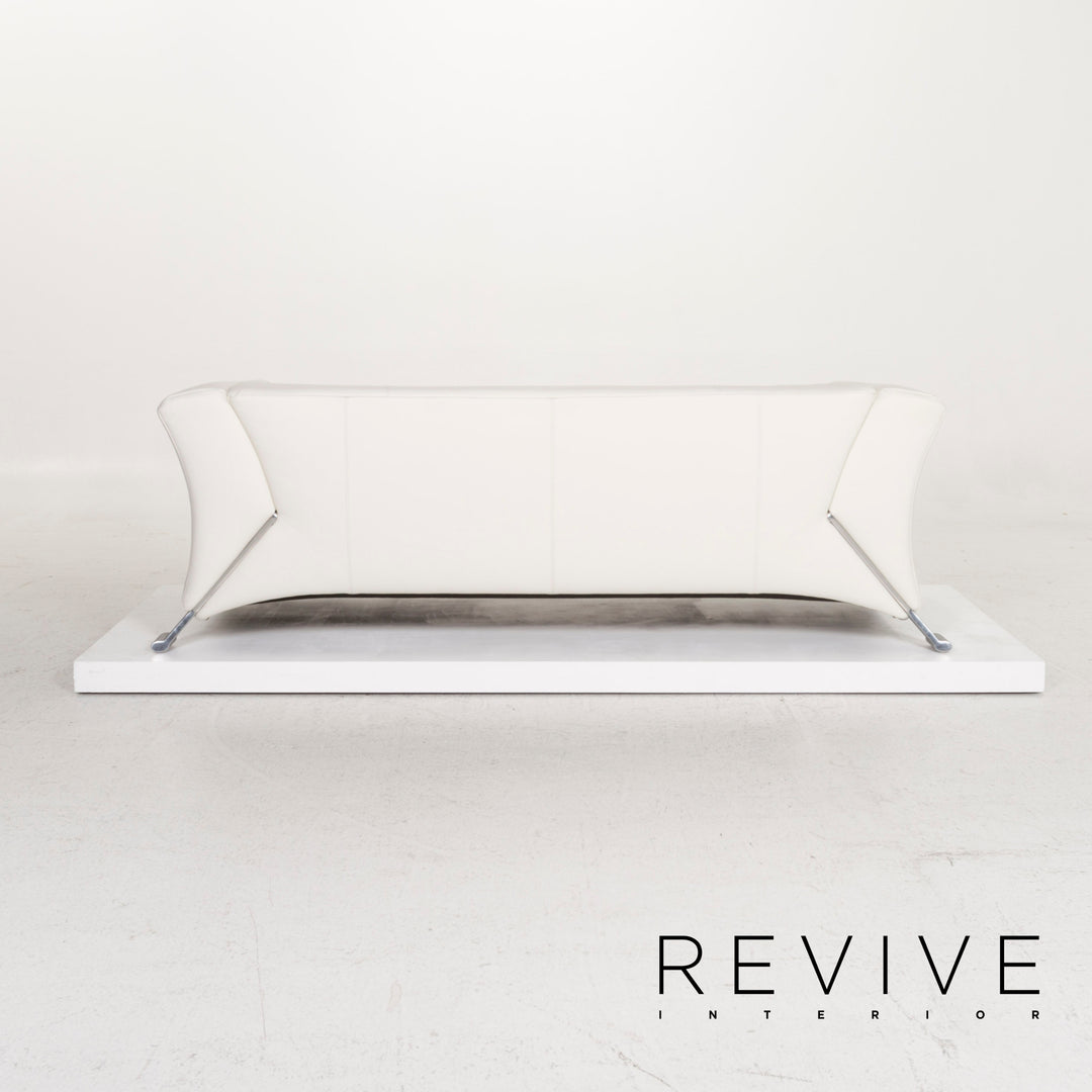 Rolf Benz 322 leather sofa white three-seater #13080