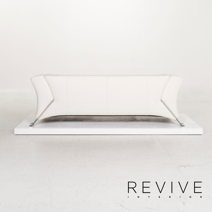 Rolf Benz 322 leather sofa white three-seater #13080