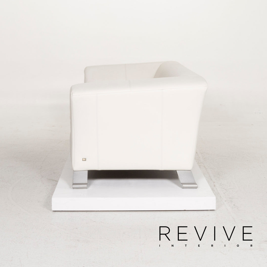 Rolf Benz 322 leather sofa white three-seater #13080