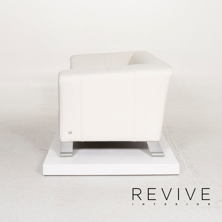 Rolf Benz 322 leather sofa white three-seater #13080