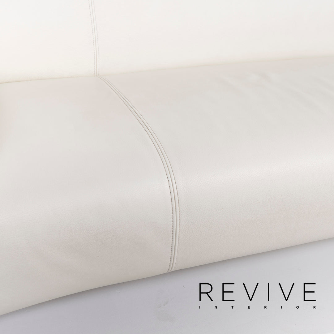 Rolf Benz 322 leather sofa white three-seater #13080